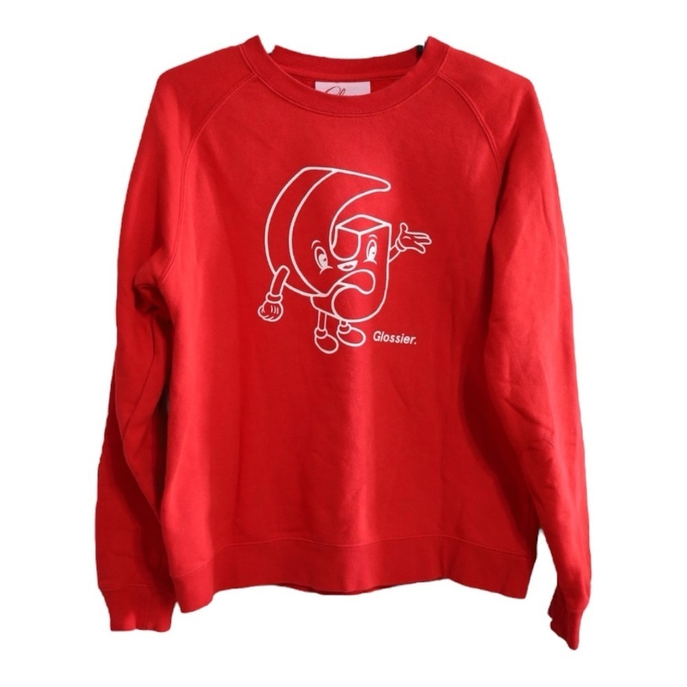 Glossier Red G Pal Limited Edition Holiday Crewneck Sweatshirt Womens Medium